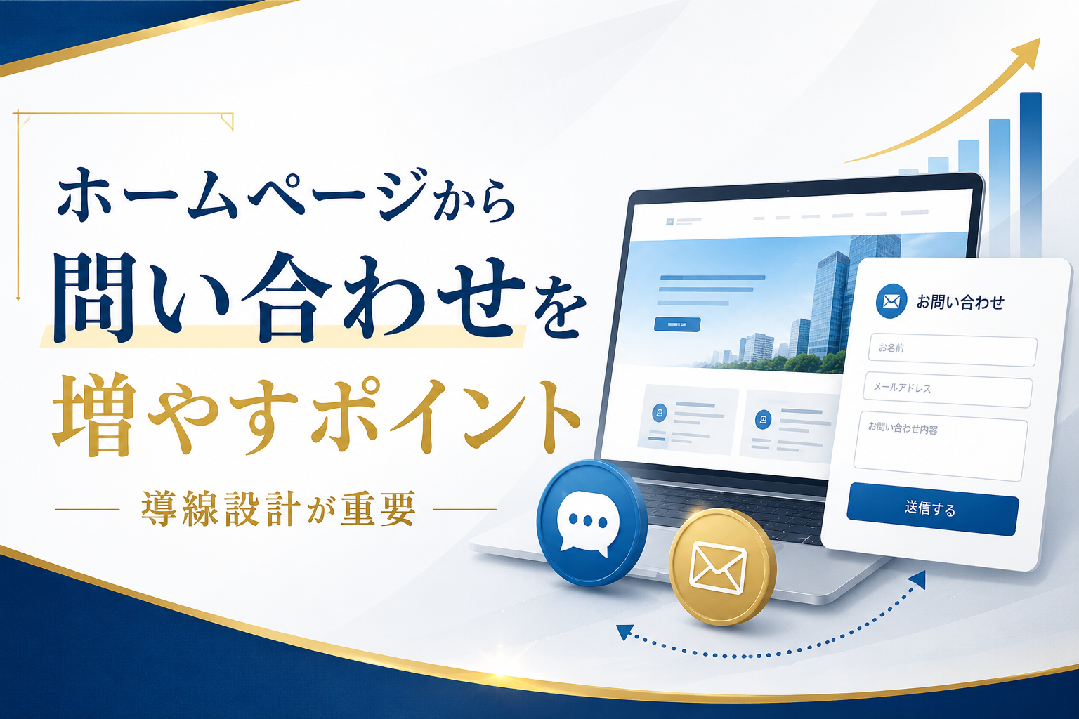ホームページから問い合わせにつなげる導線設計を解説する画像